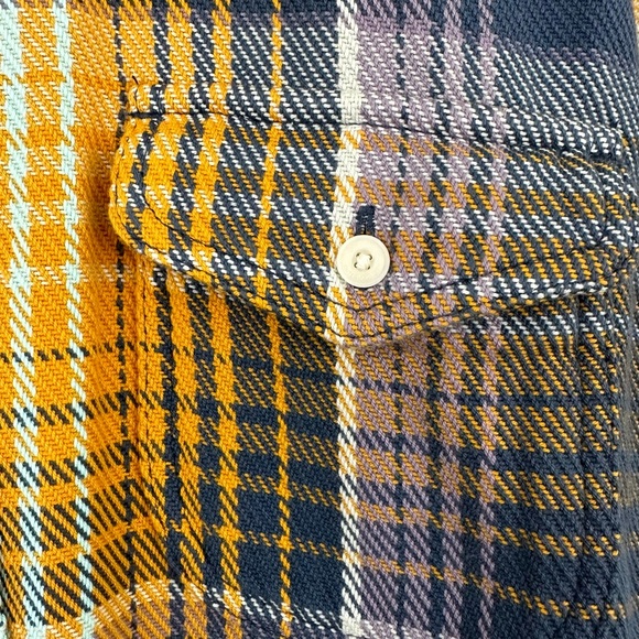 New $168 Outerknown Blanket Shirt! Rare Cumin Rogue Plaid! - Picture 10 of 14